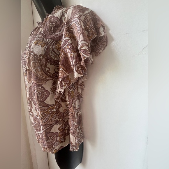 Intermix Carolina Paisley Silk Chiffon Top size S - Picture 6 of 16